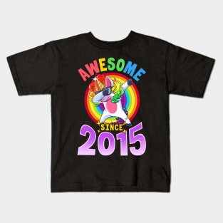 Dabbing Unicorn Awesome Since 2015 Kids T-Shirt